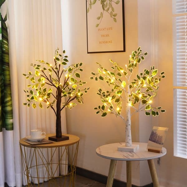 1pc 24LED simulation birch tree light holiday shaped tree light Christmas party scene decoration luminous tree