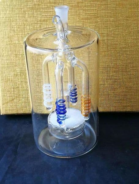 Smoking Pipes new Glass Oil Burner Pipes hookah Glass Smoking bongs hookah Four pillar glass sand core water bottle