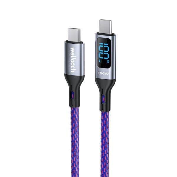 LED Displayed USB C-to-C Data Transfer & Rapid Recharge Line: High-Speed Connection Technology