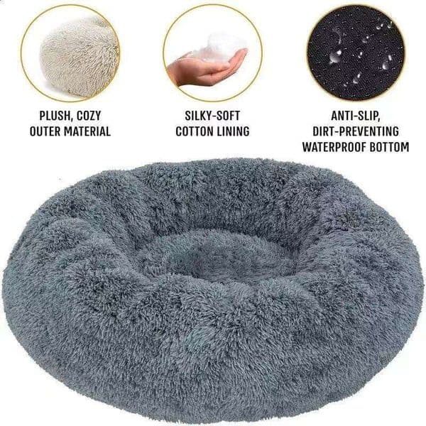 110cm-120cm Best Pet Supplies Round Calming Bolster Dog & Cat Bed-Ultra Plush Luxe