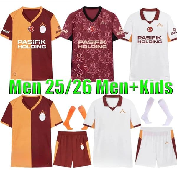 2025 2026 men kids kit Football Shirt 25 26 Galatasaray Soccer Jerseys Players fans ICARDI ZANIOLI BAKAMBU MERTENS ZAHA AKGUN AKTURKOGLU 100th Anniversary