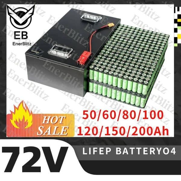 EB 72V 50Ah 60AH 80AH 100AH 120AH 150Ah 200AH LifePo4 Lithium Battery Golf Cart Electric Vehicle+Charger