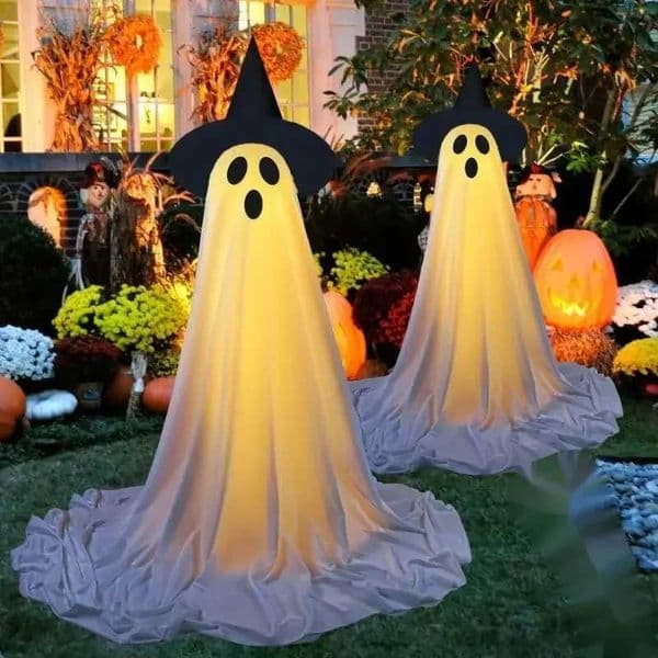 Halloween Spooky Ghost Decorations Outdoor Glowing Ghost Decorations Remote-Controlled Luminescent Indoor Spooky Ghost Light W250814