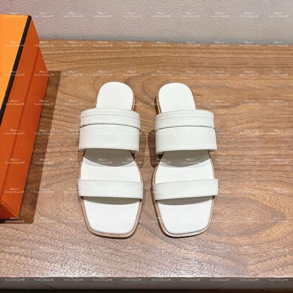 Designer Classic Women's sandals Slippers Women's shoes Top-notch Calfskin"Fashionable flat"H1