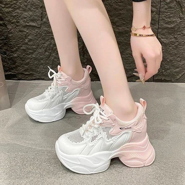 Women S Casual Shoes Spring Breathable Mesh High Top Shoes Thick Bottom Platform Sneakers CM Comfortable All Match Shoes Designer Shoes Women Shoes