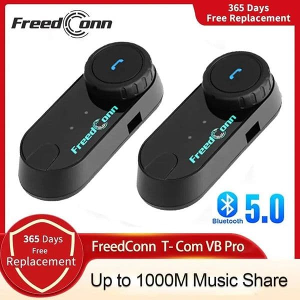 Freedconn T Com VB Motorcycle Helmet Headset Bluetooth Stereo Intercom Call Wireless Communication Interphone FM Music Sharing High-Quality