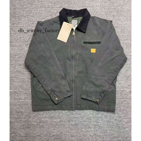 Carrharts Jacket High Quality 25Fw Designer Vintage Washed Canvas Fashion Brand Detroit Casual Loose Outwear Coats Work Clothes carharttlies bdg us size S-XL 872