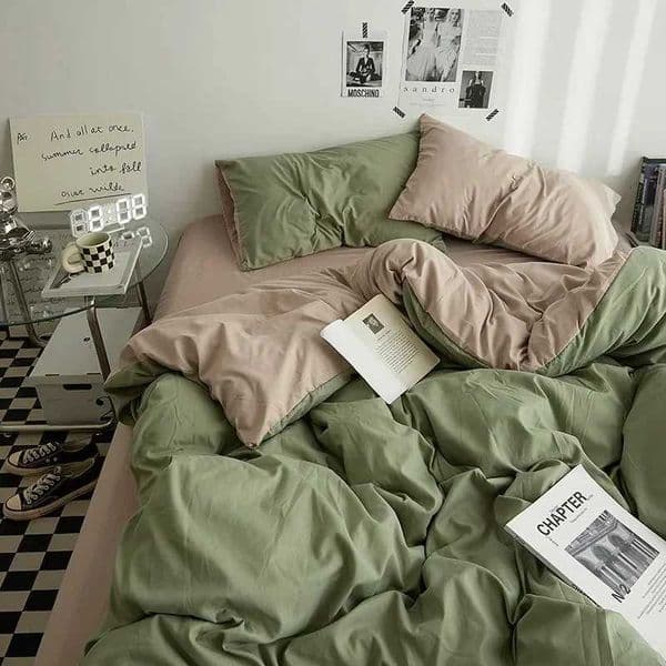 igh Chuti Solid Color Double Washed Cotton Bedding h Pieces Set Student Dormitory Bed Linen Duvet Set Bed Suit W250815