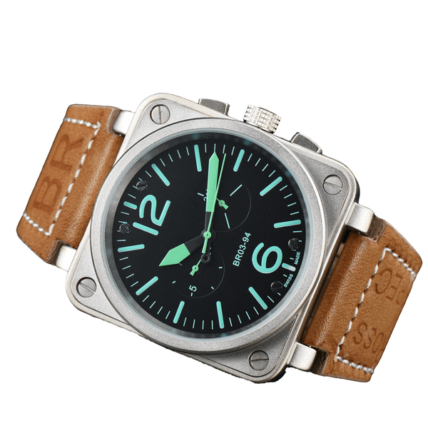 2024 new mens BELLity & Wristwatches Men Automatic Mechanical Watch Brown Leather Black ROSSity Rubber leather watches #212