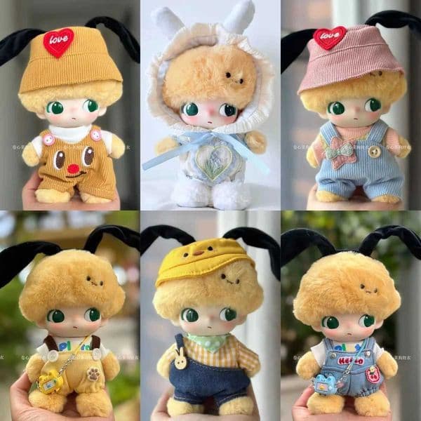 15/16/17cm Dimoo Series Vinyl Keychain Blind Box Doll Clothes Set Cute Overalls Fisherman Hat Collection Ornament Gift X250815