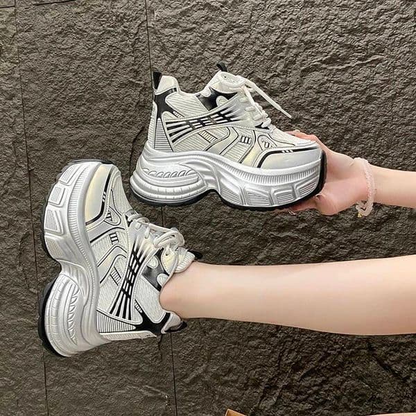 Women S Breathable Mesh Dad Shoes New Autumn Thick Bottom Casual Sports Walking Shoes Retro CM High Platform Chunky Sneakers Designer Shoes Women Shoes