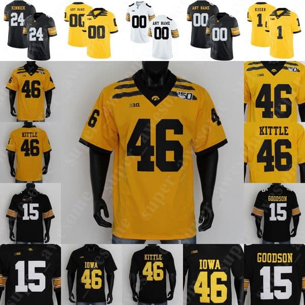 Iowa Hawkeyes Football Jersey Mark Gronowski Kyler Gerardy Preston Ries Aaron Graves Logan Jones TJ Hall Moulton Cooper DeJean Sam LaPorta George Kittle Bob