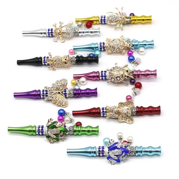 Smoking Pipes Multi colored animal pendant mouthpiece pipe, new detachable cleaning mouthpiece pipe accessory