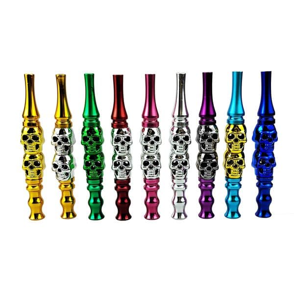 Smoking pipes Mini Women's Small Pipe Creative Skull Head Splicing Metal Pipe