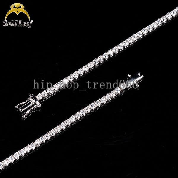 925 Sterling Silver Hip Hop Jewelry Gold-Plated 3mm 5mm Bracelet Necklace Certified VVS Moissanite Tennis Gifts Parties