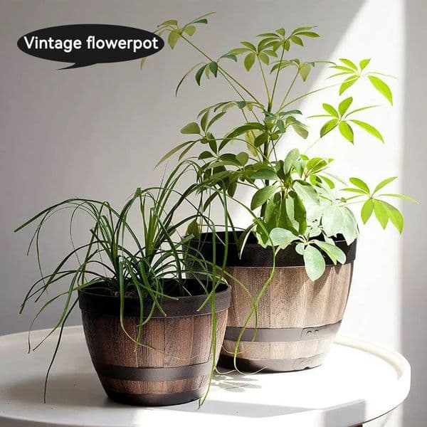 Elegant Rustic Wood-Themed Garden Containers for Outdoor Use Enhanced Structural Integrity