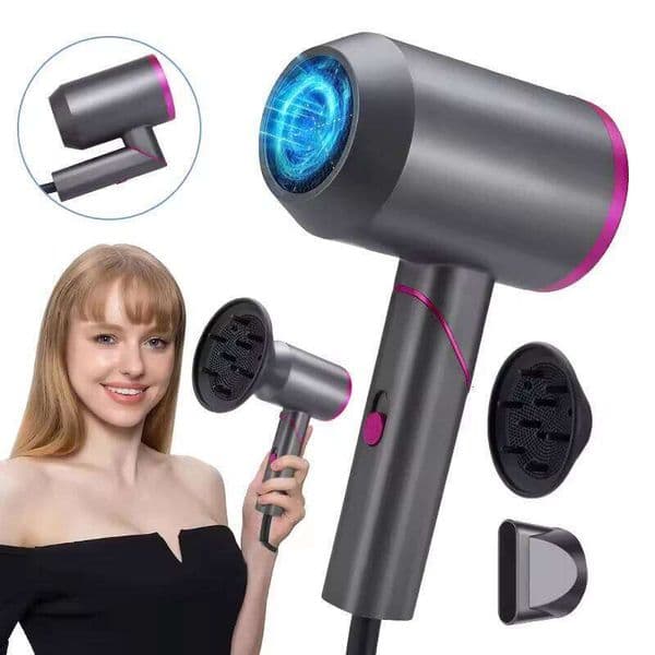 High-Power Home And Salon Dryer With LED Temperature Display Hotel Electric Blower For Hair Care Negative Ion Feature
