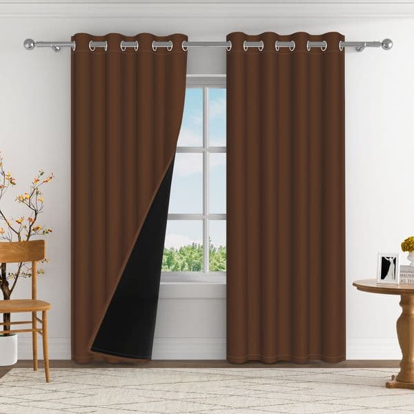 2 Panels Grommet Blocking Brown Ombre Curtain Room Darkening Curtains Window Drapes for Bedroom/Living Room Nursery