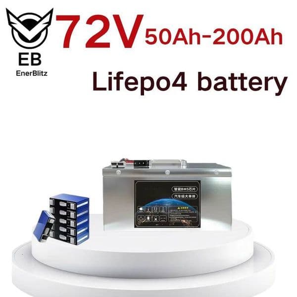 EB Lifepo4 72V 50Ah 60Ah 70Ah 80Ah 100Ah 150Ah 180Ah 200Ah batera de litio para 1KW 2KW 3KW 5KW 7KW Rickshaw coche de cuatro r