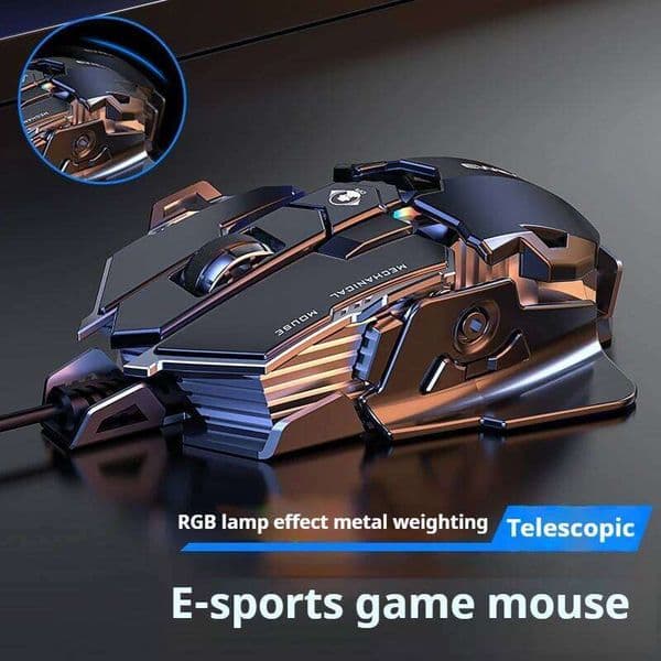 EWEADN Wired Gaming Mouse, Rgb, 12800 DPI Adjustable, Electroplated Finish, Ergonomic, Driver Support, For Laptop, Office & Game