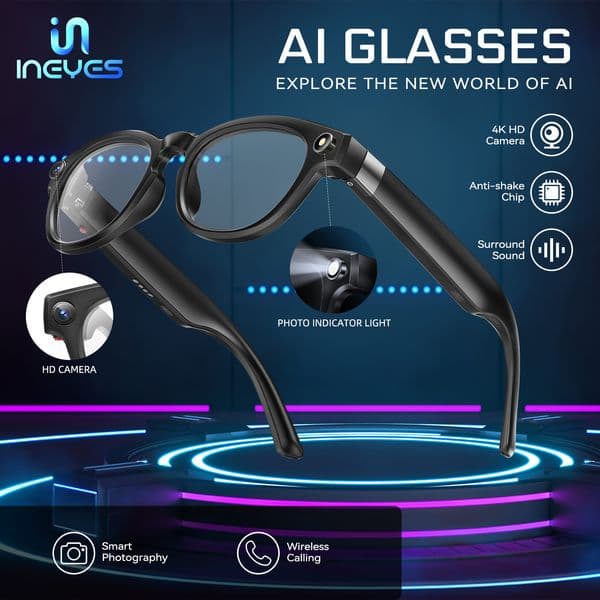 2025 Glasses Anti-Shake Bluetooth Call AI Voice Navigation Photochromic Lens Outdoor Sports Smart Camera Waterproof Sunglasses Personal Digital Assistant