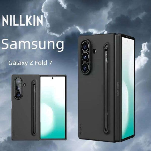 NILLKIN Samsung Galaxy 5G Folding Case With S-Pen Stylus Liquid Silicone Cover Anti Fingerprints For Z Fold 7 Cases