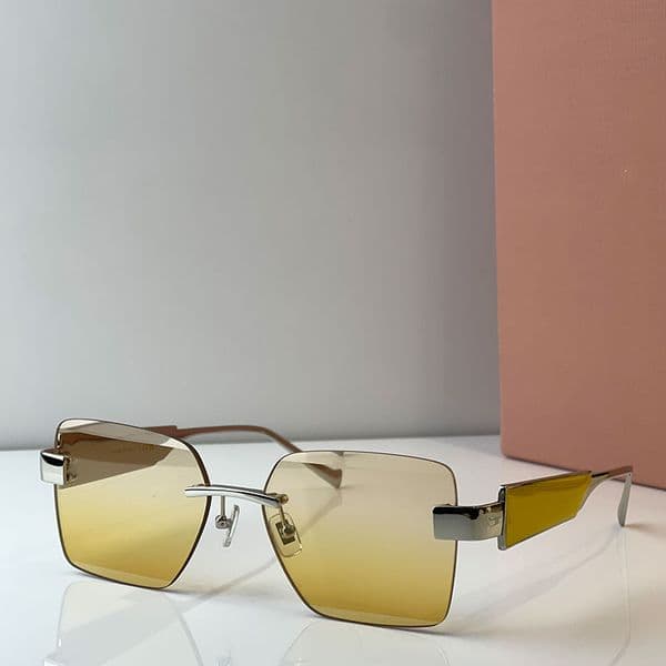 New Fashion Womens Square Sunglasses Fashion Party Women Frameless Square Luxury outdoor beach personality MU1711