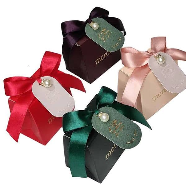 Merci Baby Shower Gift Box Elegant Gold Foil Print Favor Special Ocn Durable Cardboard Packaging