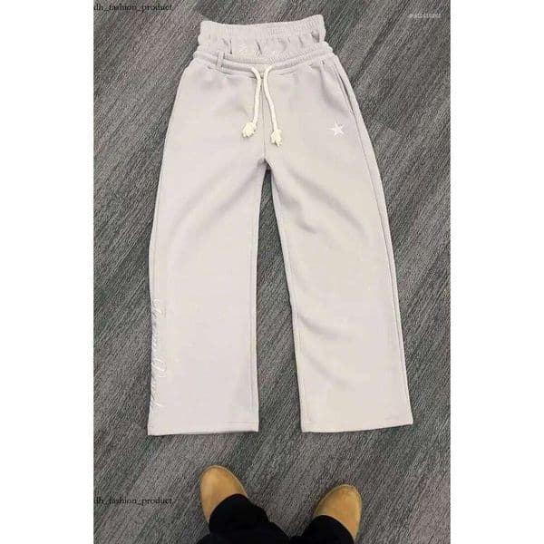 slamble Men's Pants Harajuku Loose Double Waisted Sweatpants Y2K American Solid Color Letter Embroidery Casual Hip Hop Drawstring Waist Jogger 38a