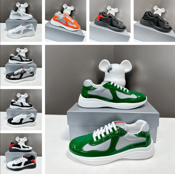 Classic casual designer shoes men's shoes women's sports shoes shiny leather nylon outdoor sports shoes comfortable breathable mesh breathable running shoes