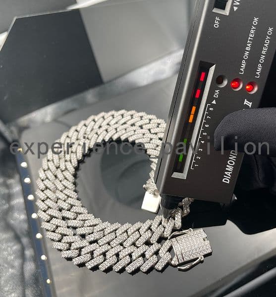 Hot Selling 925 Sterling Silver 2 Rows 18mm Wide Moissanite Diamond Necklace Cuban Link Chain Classic for Daily Parties Gift