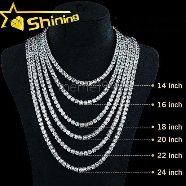Wholesale Price Fashion Women Men Hip Hop Necklace Jewelry Iced Out Micro Pave moissanite moissaniteia moissanite Diamond Tennis Chain
