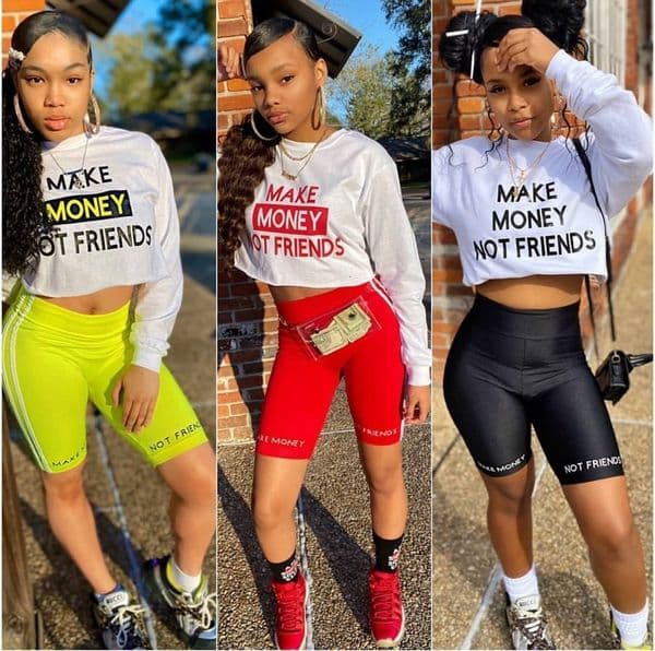 D9286 womens fashion casual solid color letter printed long sleeve two piece set