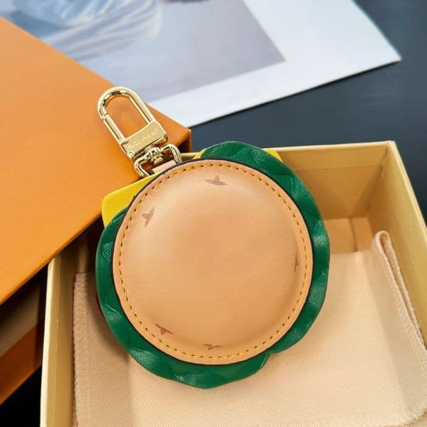 Fashion Leather Bag Charm Pendant Keychain Earphone Pouch Coin Purse for Women Cute Lanyards for Cases Accessory