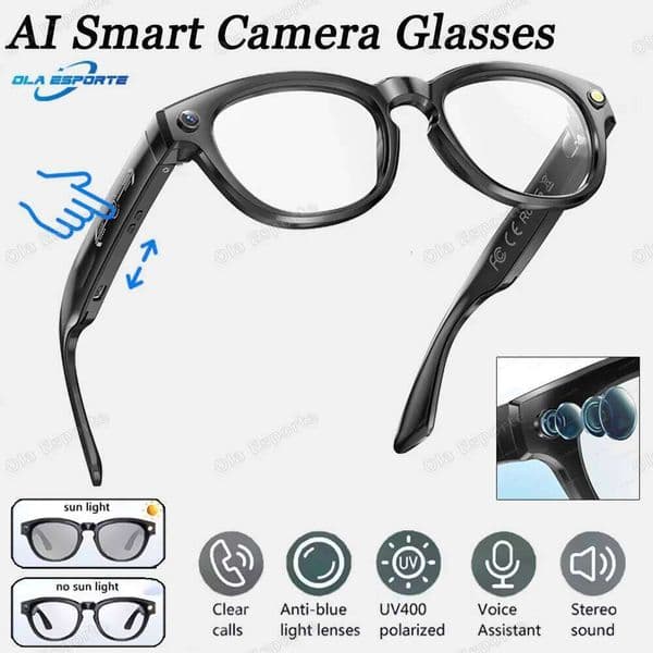 Meta Glasses New Camera Glasses 200Mp Bluetooth Smart Glasses Call Playing Music Object Recognition AI Translation Multifunction Men