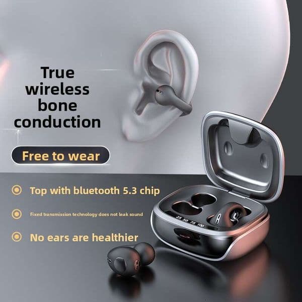 Jx80 Air Conduction Clip-On Bluetooth With Noise Cancelling, Private Model, Large Battery, No Delay Earphones