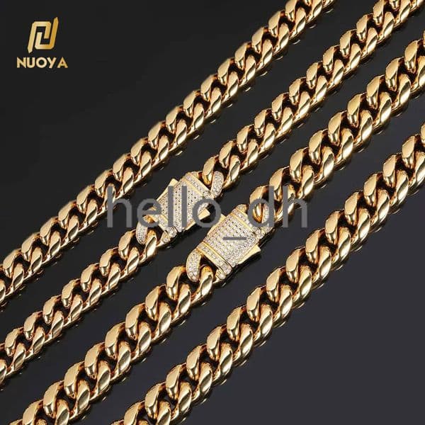 12MM Mens Fashion Hip Hop High Polish Gold Silver 925 silver 925 silver Necklace Chunky Cuban Chain Fine Jewelry