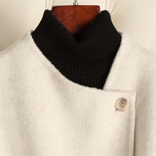 D4167 New autumn and winter double-faced wool coat, extended style, over-knee lace-up, slim fit, high-end feel