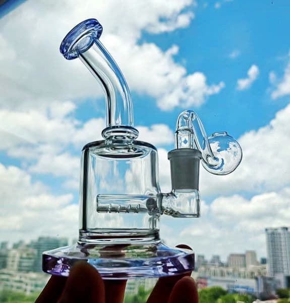 VERY unique piece 6" Dabber Glass Bongs Water Pipes Heady heavy Bong stereo matrix Perc Oil Triple Percolator 14mm With oil burner banger