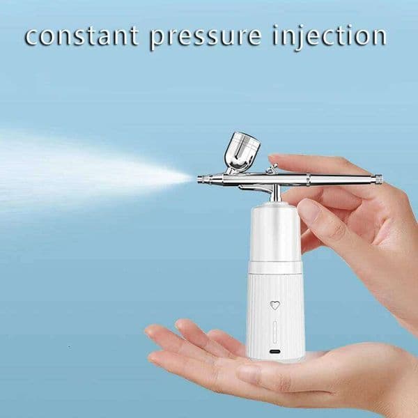 Portable USB Rechargeable Mini Electric High Pressure Atomizer Air Compressor Spray Gun Sprayer Oxygen Injector Small Bubble Beauty Nano Facial Hydration