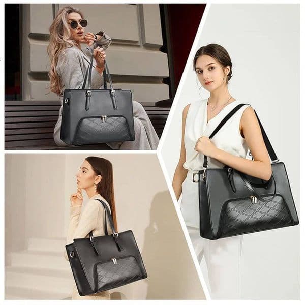 Designer Bag Women S Leather Laptop Briefcase Bag For Inch With Insulated Lunch Compartment Waterproof Office Travel Bag In Design Handbag
