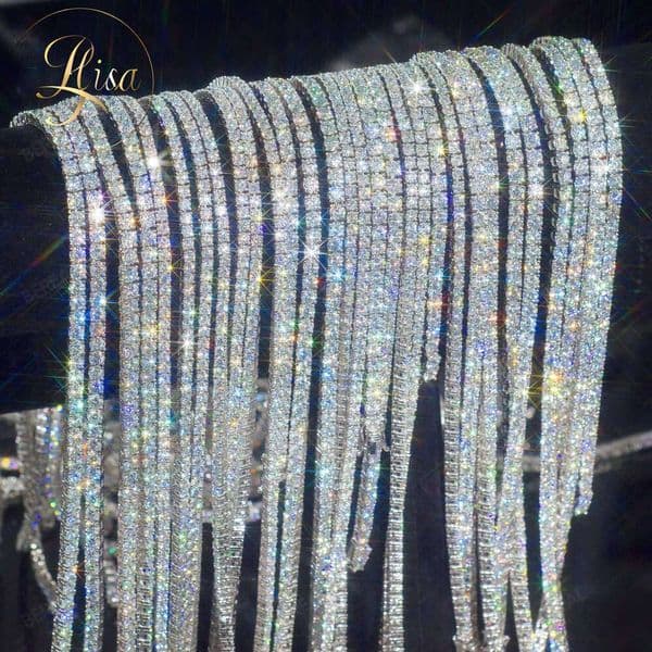 Elisa Real Cvd HPHT Lab Grown Dia Tennis Bracelet Bangle 14K White Gold 3mm 4mm 5mm Igi Gia Certificate for Women