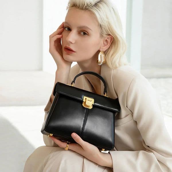 Designer Bag ITAMOOD Genuine Leather Handbag For Women Luxury Designer Branded Crossbody Office Lady Bag Fashionable Versatile Scarf Decor Handbag