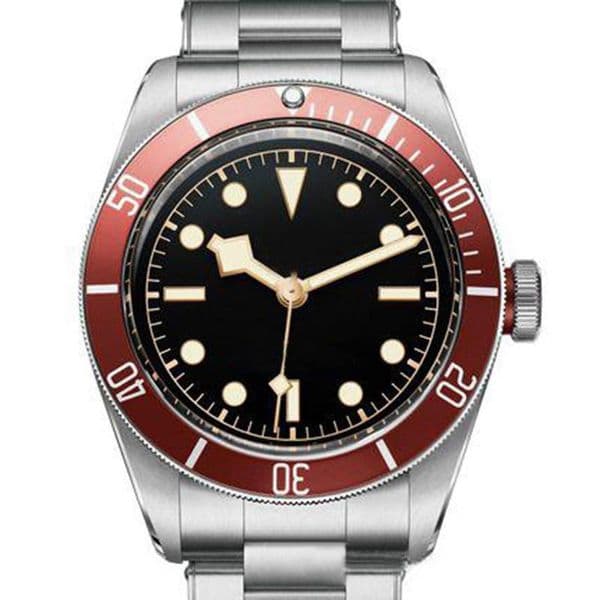 Fashion Mens l Automatic Movement Mechanical men Wristwatches Red Bezel Black Dial ROTOR MONTRES Solid Clasp Geneve Watches man Watch