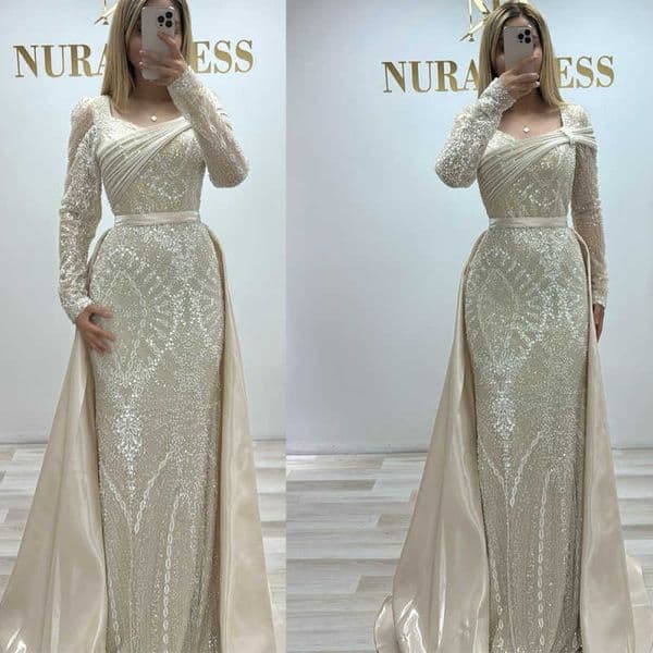 Luxury Birthday Party Dress Long Beaded Cocktail Gown Tulle Second Reception Dresses Women Pageant Gowns Prom Dress Customized