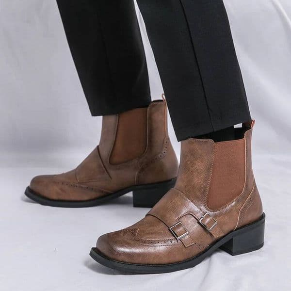 Designer Shoes Luxury Retro Cowboy Boots Men Mid Calf Western Boot Leather Men S Boots Winter Slip On Knight Boots Outdoor Motorcycle Boots