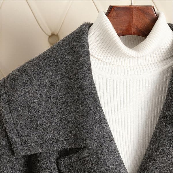 D4072 New autumn and winter lace-up lapel slim wool coat