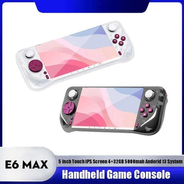 Portable Game Players E6 MAX Handheld 5 Inch Touch IPS Screen 4+32Gb 5000Mah Andorid 13 System Support 5G Wifi TV Video Game Console