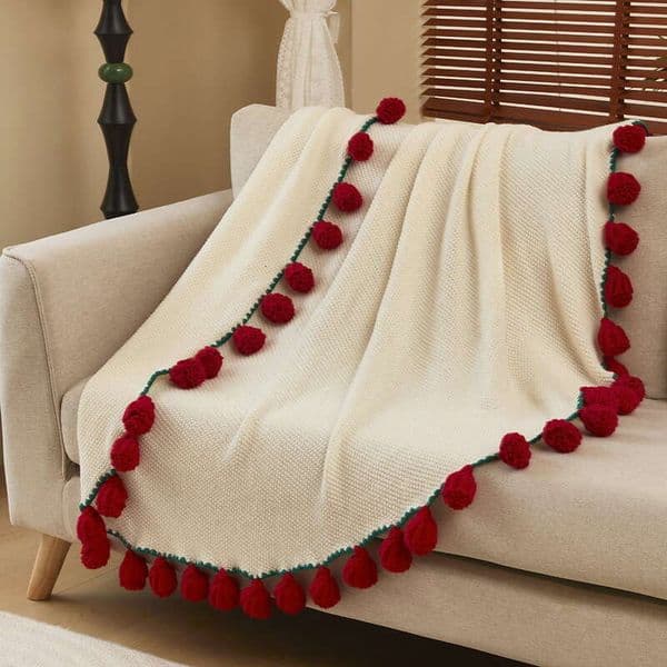 Knitted Flower Blanket Multipurpose Blanket Hand Woven Blanket Rose Creative Knitted Sofa Throw High End Nap Crochet Bouquet Blanket