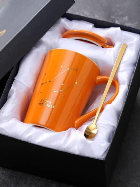 Nordic Zodiac Ceramic Coffee Tea Couple Men and Women with Lid Household Mug Personalized Drinking Cup ddmythur